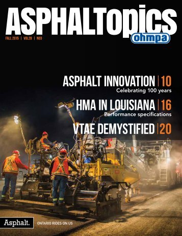 ASPHALTopics | Fall 2015 | VOL 28 | NO 3