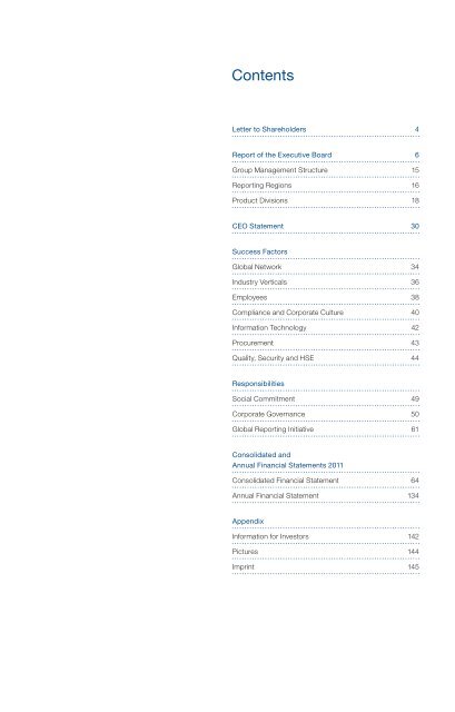 Panalpina Annual Report 2011