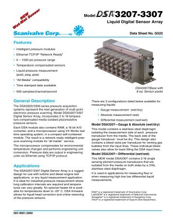DSA3307 Datasheet - Calibration Dynamics