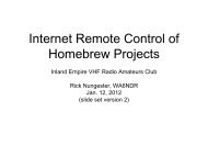 Internet Remote Control of Homebrew Projects - Inland Empire VHF ...