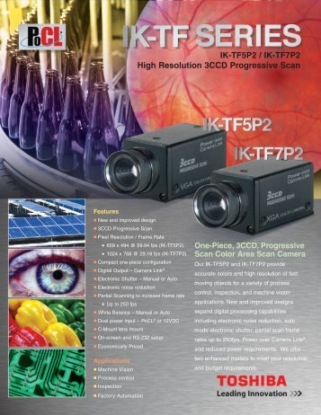 High Resolution 3CCD Color Cameras - Toshiba