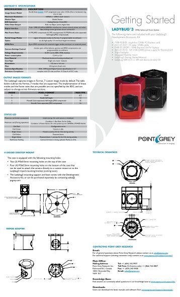 Ladybug3 Getting Started Manual - Point Grey Research