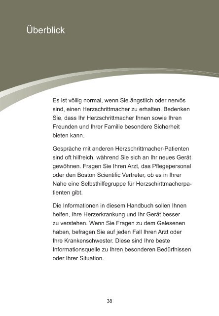 Zum Patienten-Handbuch Herzschrittmachertherapie - Kardionet.de