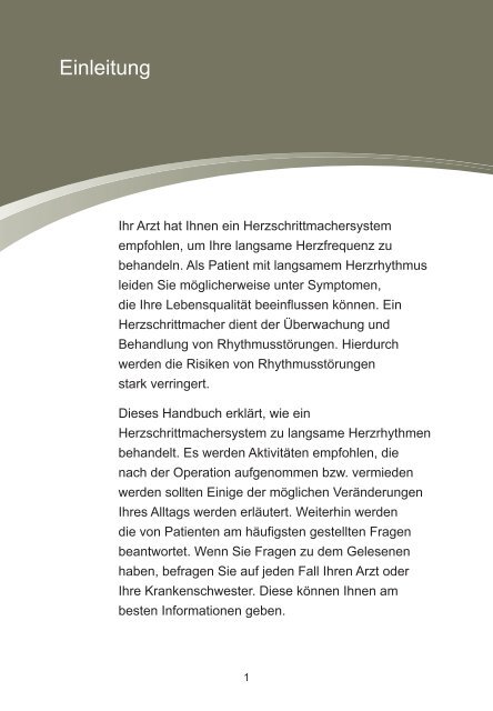 Zum Patienten-Handbuch Herzschrittmachertherapie - Kardionet.de