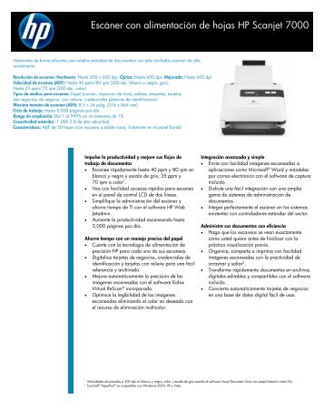 Escáner con alimentación de hojas HP Scanjet 7000 - Solution Box
