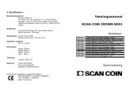 Vekslingsautomat SCAN COIN CROWN ND2V - Sider - SCAN COIN