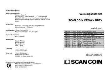 Vekslingsautomat SCAN COIN CROWN ND2V - Sider - SCAN COIN