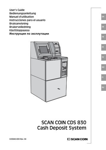 Инструкция по эксплутации - Sider - SCAN COIN