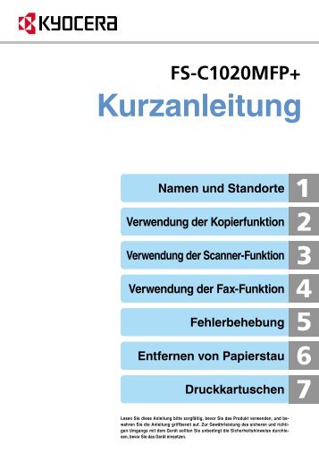 FS-C1020MFP+ Qu...ck Guide_DE.pdf - Kyocera