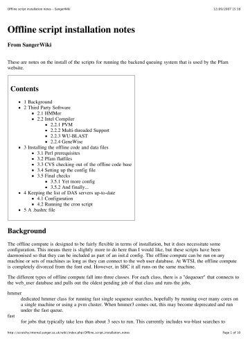 Offline script installation notes - SangerWiki - Pfam