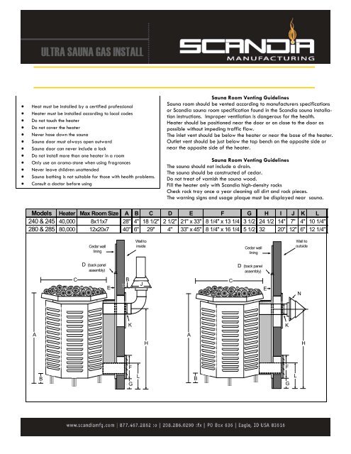 Scandia Ultra Sauna Gas Heater Installation2 - Sauna Supplies