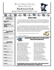 Newsletter - Wolf Creek Online High School