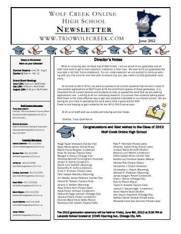 Newsletter - Wolf Creek Online High School