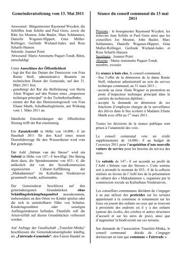 Gemeinderatssitzung vom 18 - Niederanven