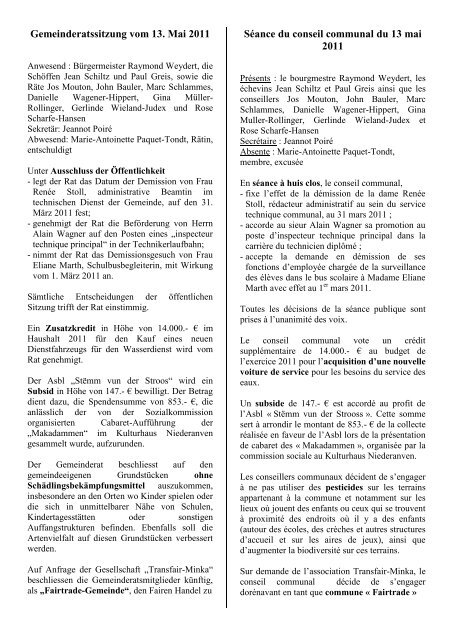 Gemeinderatssitzung vom 18 - Niederanven