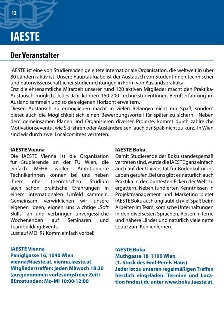 informativ direkt persönlich - IAESTE Vienna - IAESTE Austria