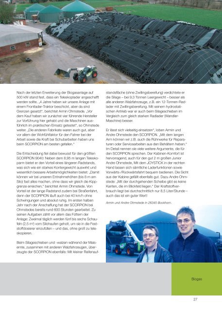 Biogas professionell. - Kaufmann Landtechnik GmbH