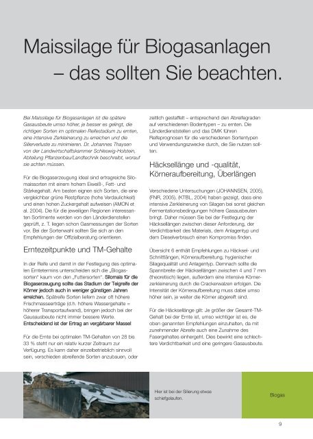 Biogas professionell. - Kaufmann Landtechnik GmbH