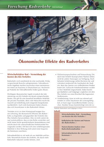 Forschung Radverkehr - Fahrradportal Nationaler Radverkehrsplan