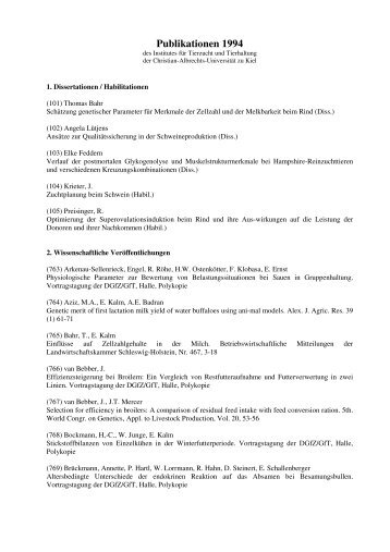 publikationen 1994 - Institut für Tierzucht und Tierhaltung - Christian ...