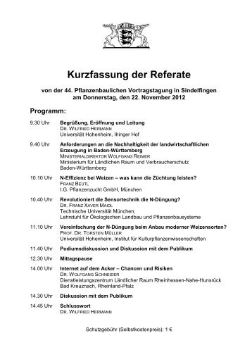 De Kurzfassung der Referate