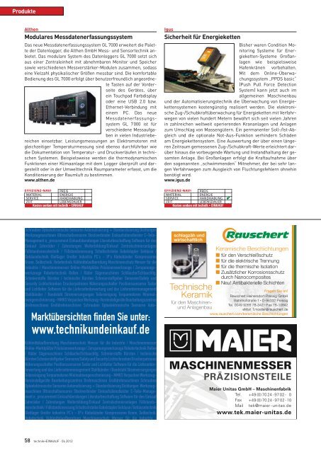 Ausgabe 4 / 2012 - technik + EINKAUF