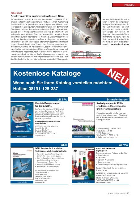 Ausgabe 4 / 2012 - technik + EINKAUF