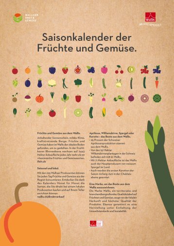 Saisonkalender der Walliser Früchte und Gemüse