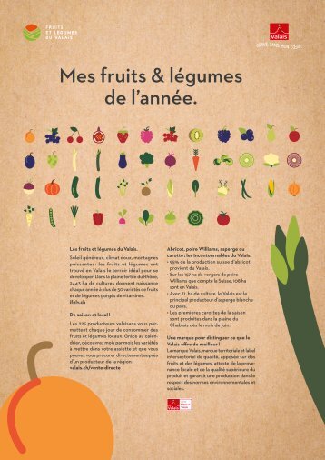 Calendrier de saison des fruits et légumes du Valais