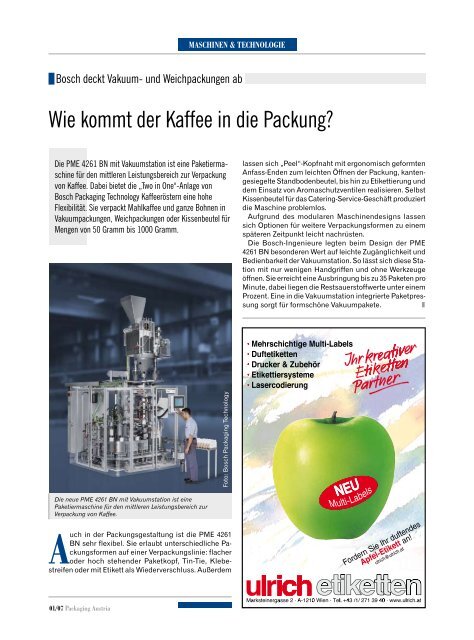 Erstmals im Überblick Wellpappehersteller in ... - Packaging Austria