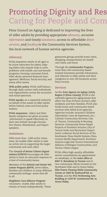 PCOA Annual Report 2010-11.indd - Pima Council on Aging