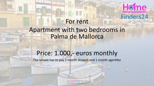 For rent this 2 bedroom apartment in Sant Augustin in Palma de Mallorca. (AP0026)