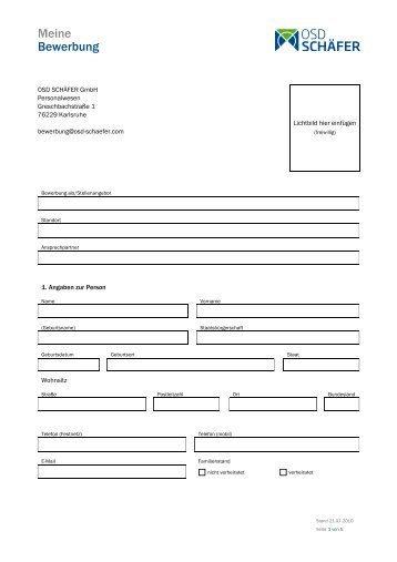 pdf-Bewerbungsformular - OSD SCHÄFER