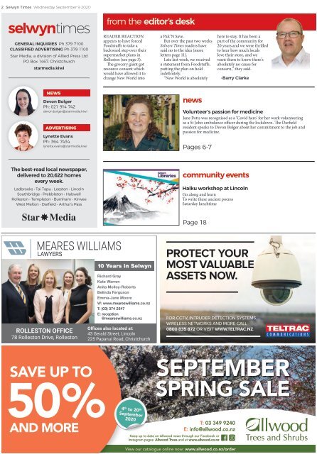 Selwyn Times: September 09, 2020