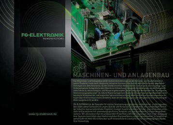 MASCHINEN- UND ANLAGENBAU - FG-Elektronik GmbH