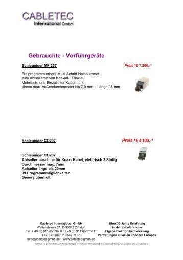 1209.12 GG_Gebrauchte maschinen - CABLETEC International GmbH
