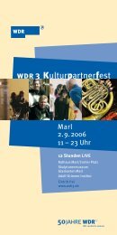 wdr 3 Kulturpartnerfest - Kulturpartner NRW eV