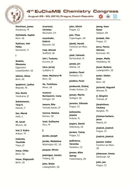 List of Participants