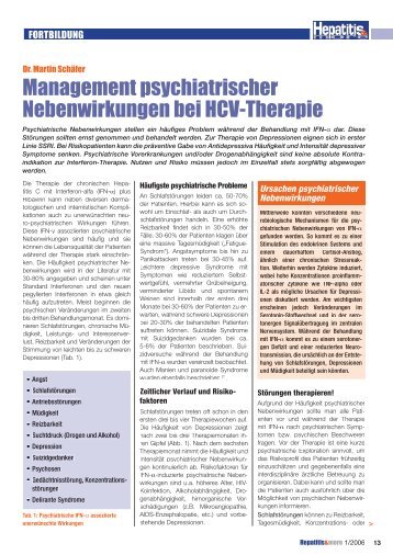 Management psychiatrischer Nebenwirkungen bei ... - Hepatitis&More