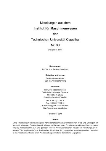 z - Institut für Maschinenwesen - TU Clausthal