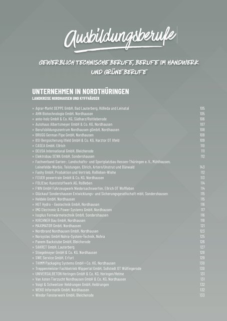 Ausbildungs-Navi für Nord- und Nord-West-Thüringen 2021 Anzeigenteil