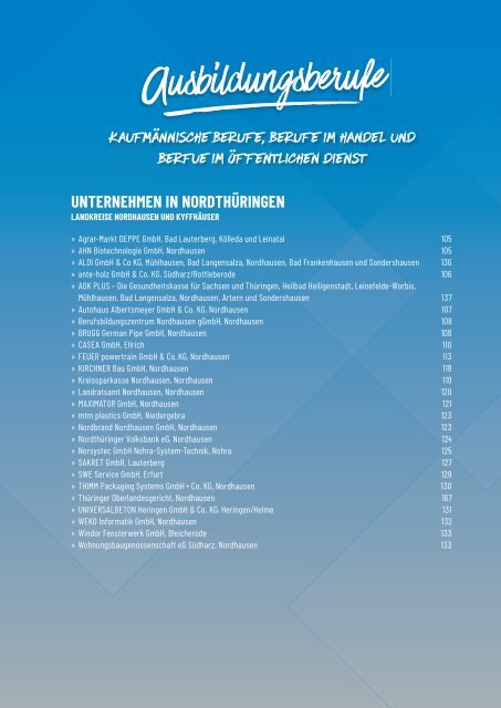 Ausbildungs-Navi für Nord- und Nord-West-Thüringen 2021 Anzeigenteil