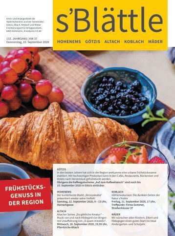 s'Blättle Nr. 37 - Do, 10. September 2020