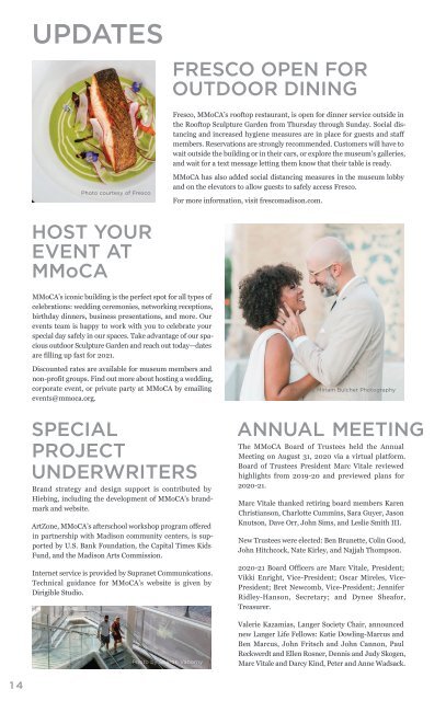 MMoCA Fall 2020 newsletter