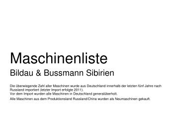 Maschinenliste