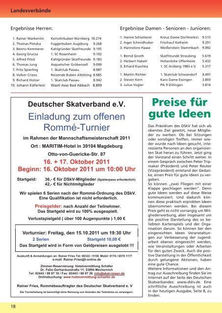 16. Oktober 2011 um 10:00 Uhr - DSkV