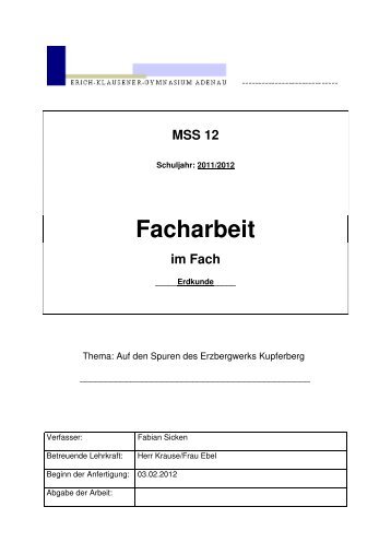 Facharbeit im Fach