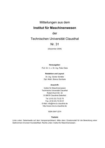 Institut für Maschinenwesen - TU Clausthal