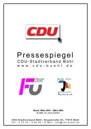 des CDU - CDU - Stadtverband Bühl
