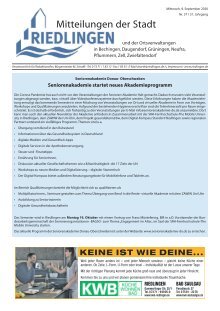 Amtliches Mitteilungsblatt Riedlingen 09.09.2020